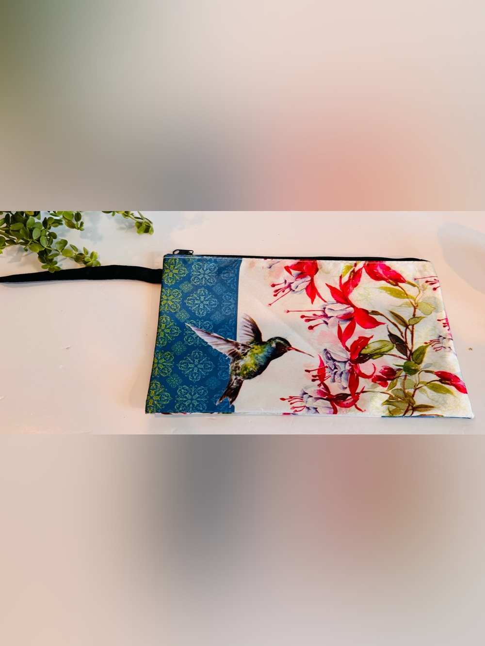 Hummingbird Travel Wristlet/ Pencil Case NWOT
